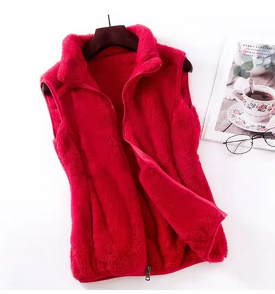 Elegante Damen Fleece-Weste aus Samt - Solveig