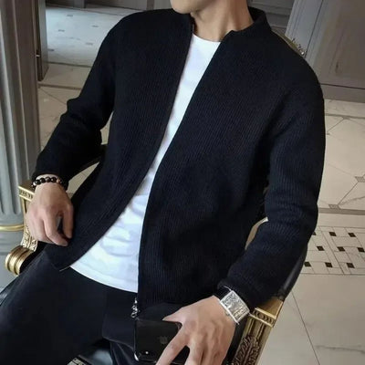Elegante klassische Herrenstrickjacke mit Reißverschluss - Aljoscha