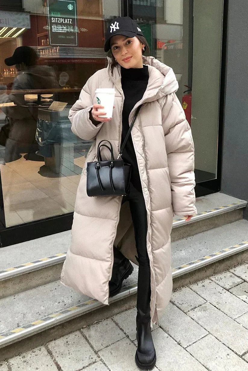 Eleganter langer gesteppter Wintermantel - Marlies