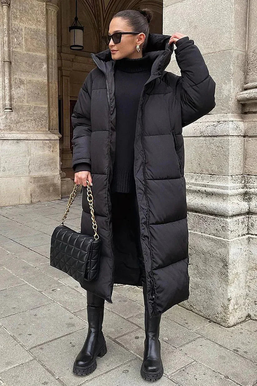 Eleganter langer gesteppter Wintermantel - Marlies