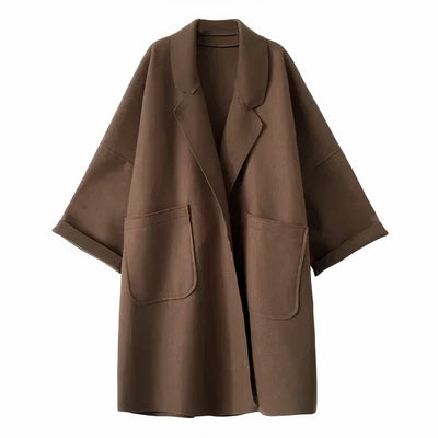 Eleganter Trenchcoat aus Wolle in Übergröße für Frauen - Esther