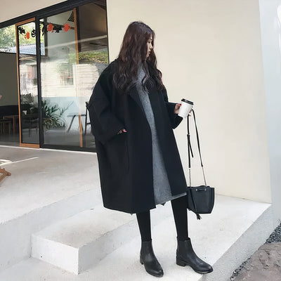 Eleganter Trenchcoat aus Wolle in Übergröße für Frauen - Esther