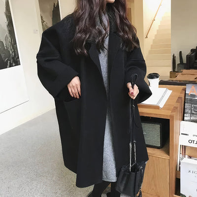 Eleganter Trenchcoat aus Wolle in Übergröße für Frauen - Esther