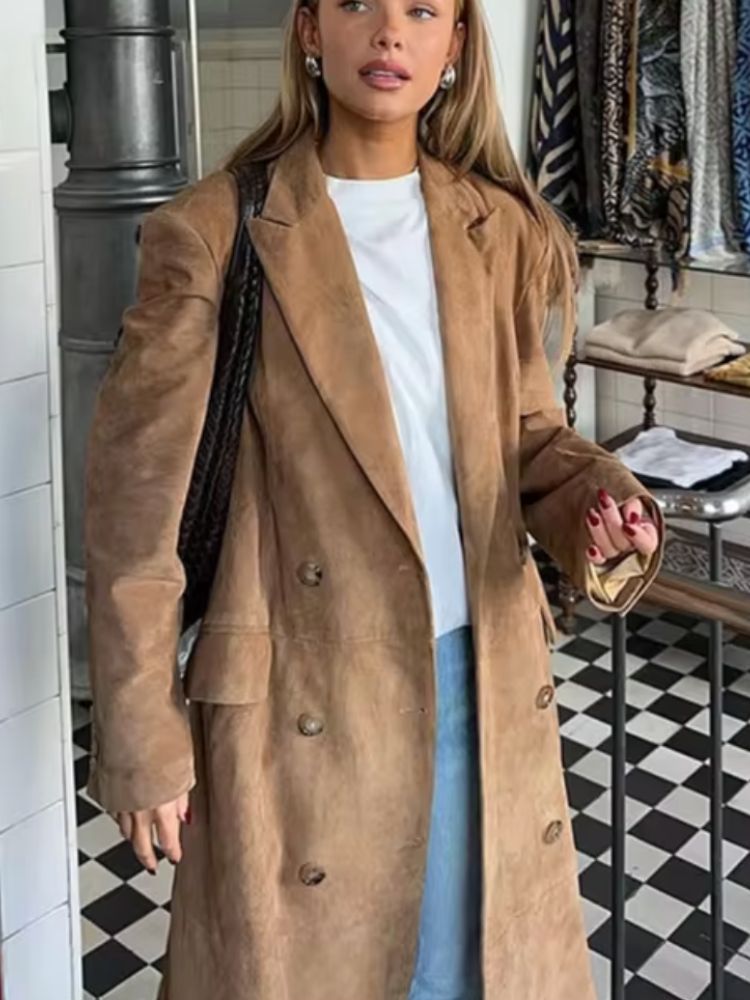 Eleganter Wildledermantel für Frauen - Emilie