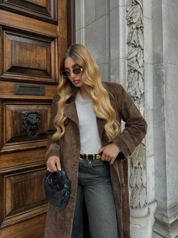 Eleganter Wildledermantel für Frauen - Emilie