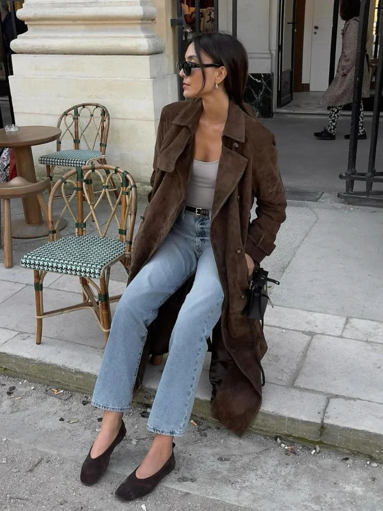 Eleganter Wildledermantel für Frauen - Emilie
