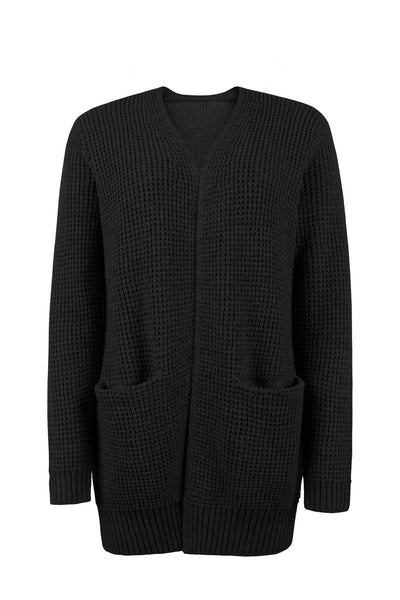 Uliana | Eleganter V-Ausschnitt Design Frauen lange Strickjacke