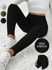 Athena - Hochelastische gerippte Damen-Leggings