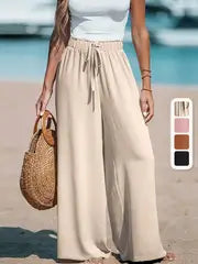 Adelina | Bequeme und atmungsaktive Hose mit hoher Taille und weitem Bein