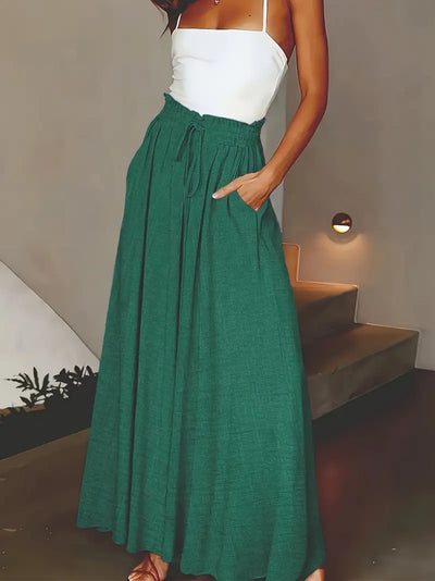 Jewel – Maxi-Palazzohose mit hoher Taille und weitem Bein