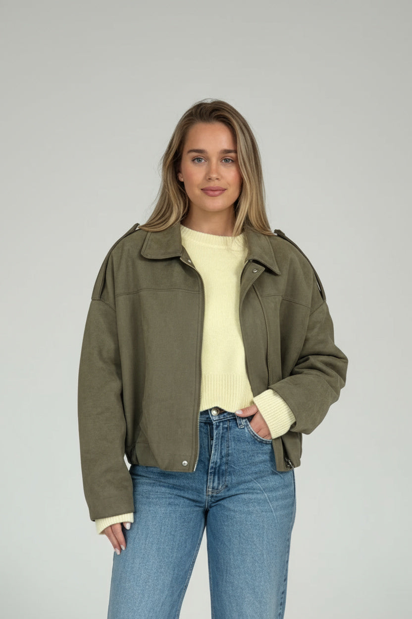 LUMIÈRE | FAUX SUÈDE BOMBERJACKE