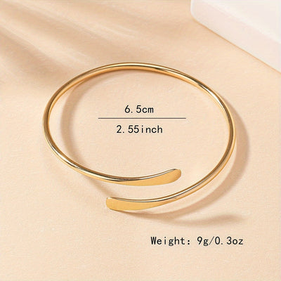 Vina Elegantes offenes Manschettenarmband - Schlankes Design mit flachem Ende