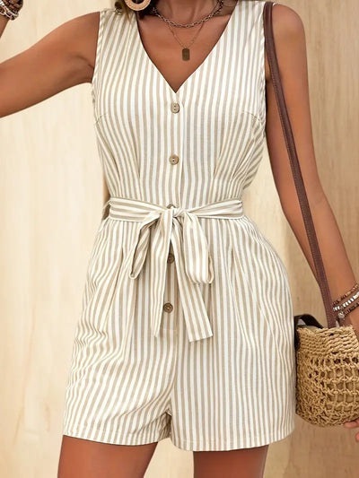 Bella | Elegantes lässiges gestreiftes Tanktop Damen Overall