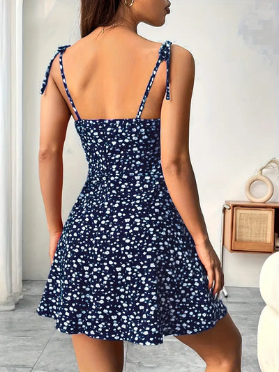 Maxine – Minikleid mit Blumenmuster und Bindebändern