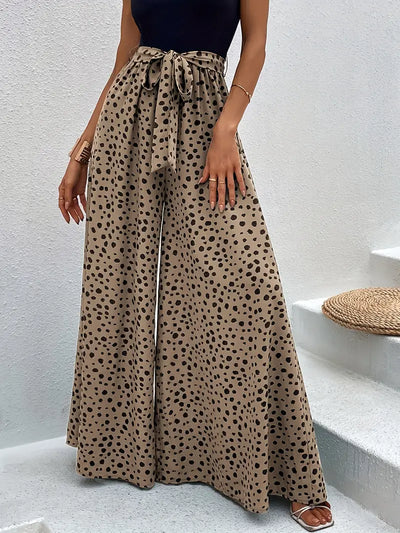 Viren – Hoch taillierte Hose mit weitem Bein und Punkten