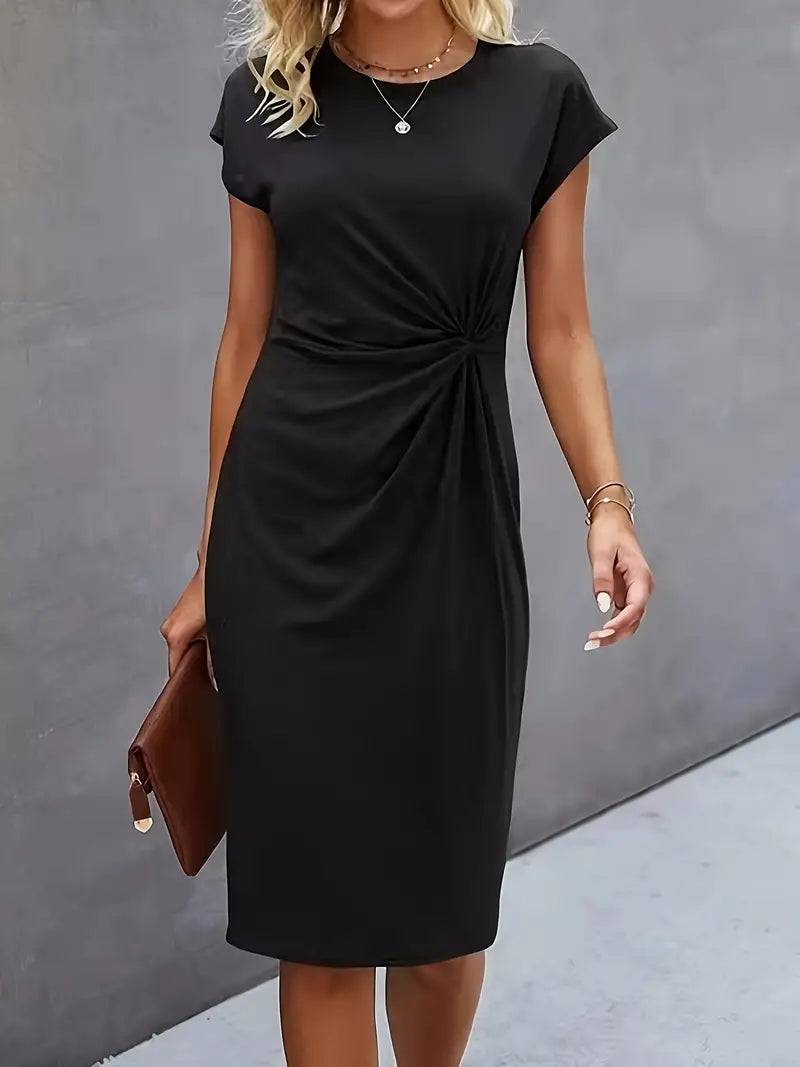 Sable – Figurbetontes Midikleid mit seitlichem Knotendetail