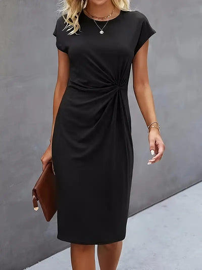 Sable – Figurbetontes Midikleid mit seitlichem Knotendetail
