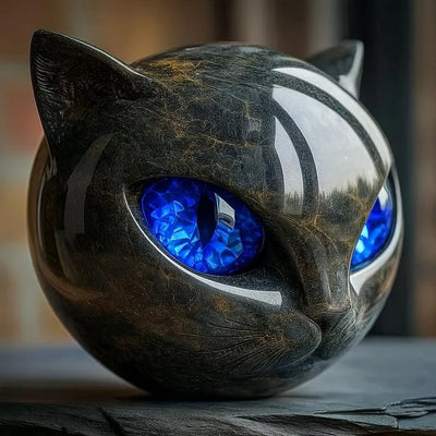 NyxCharm – Skulptur Einer Mystischen Schwarzen Katze