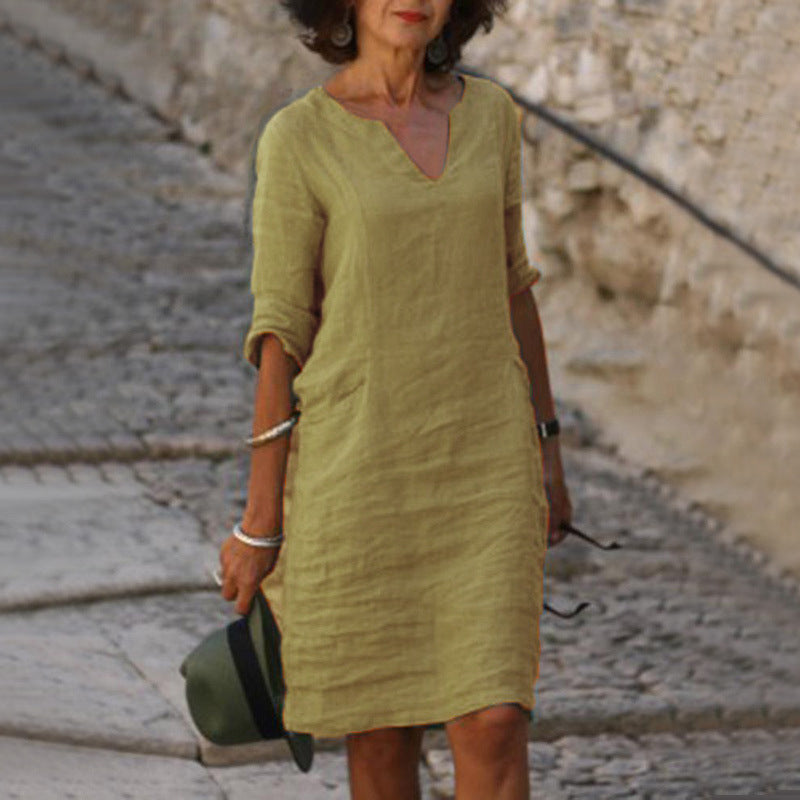 JOSE ELEGANTES KLEID MIT V-AUSCHNITT