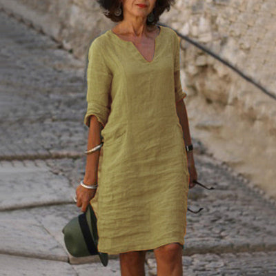 JOSE ELEGANTES KLEID MIT V-AUSCHNITT