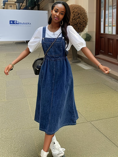 Solene | Elegantes und Stilvolles Denim-Maxikleid