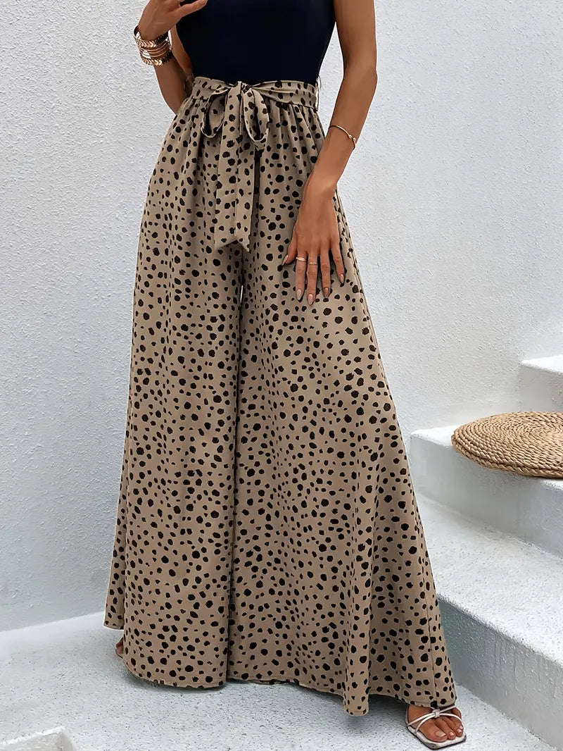 Viren – Hoch taillierte Hose mit weitem Bein und Punkten
