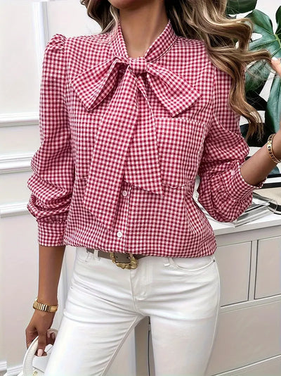 Liv - baumwollbluse mit schleife