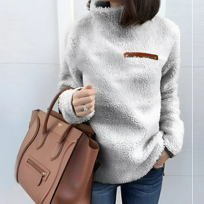 Fleece-Rollkragenpullover - Loreen