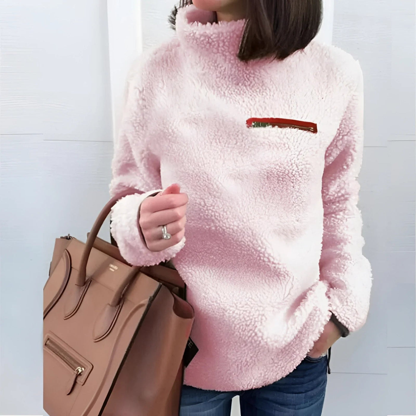 Fleece-Rollkragenpullover - Loreen