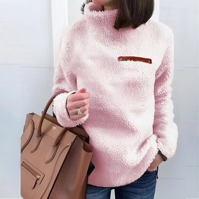 Fleece-Rollkragenpullover - Loreen