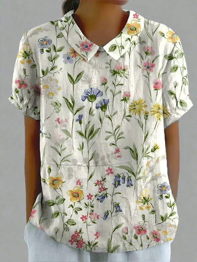 LARA™ | Vintage-Bluse in Leinenoptik