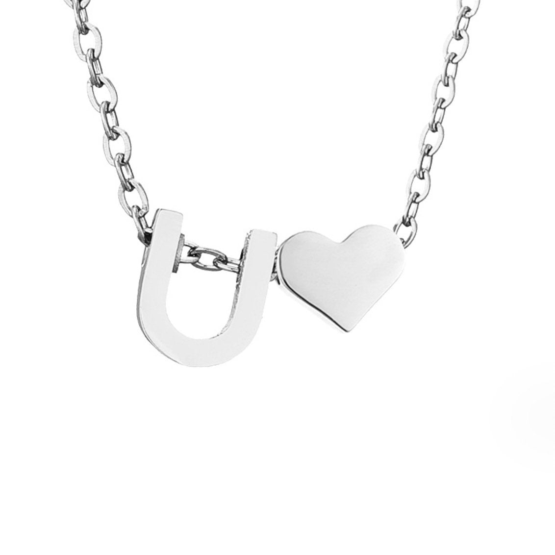 Forever Love & Letter Silber Halskette