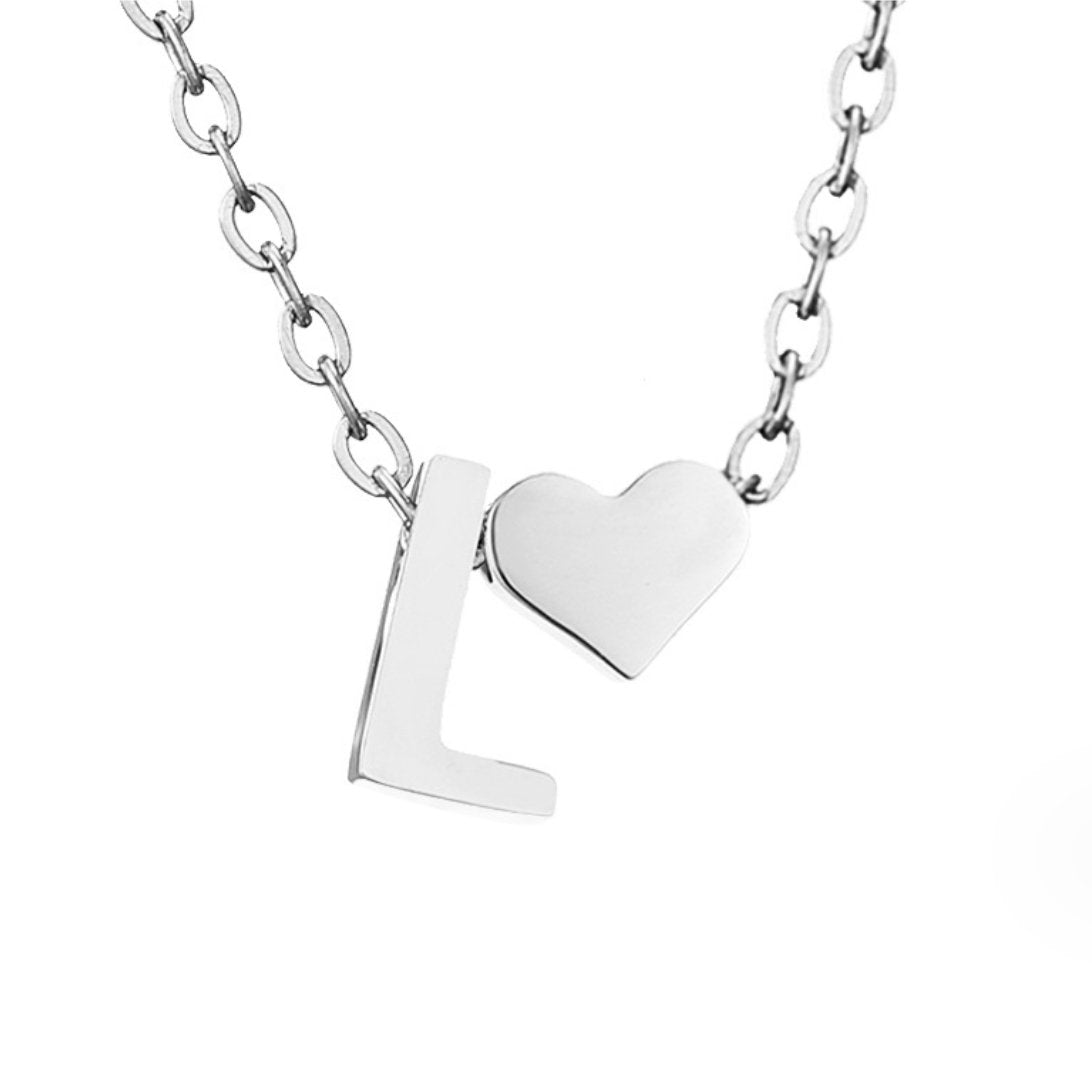 Forever Love & Letter Silber Halskette