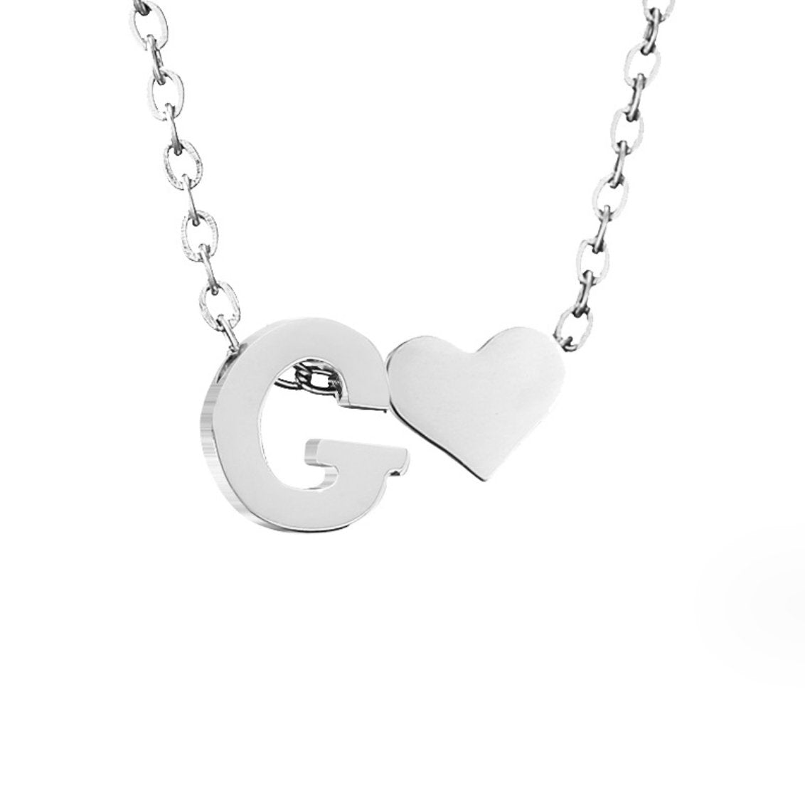 Forever Love & Letter Silber Halskette
