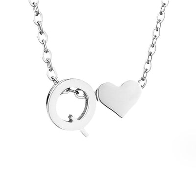Forever Love & Letter Silber Halskette