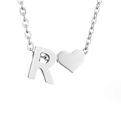 Forever Love & Letter Silber Halskette