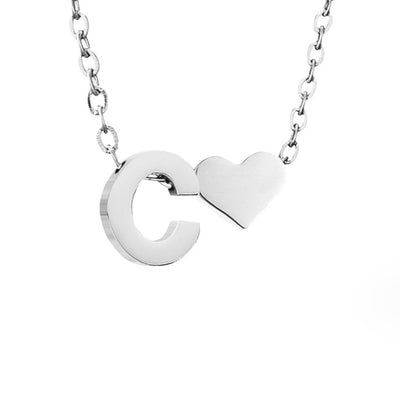 Forever Love & Letter Silber Halskette