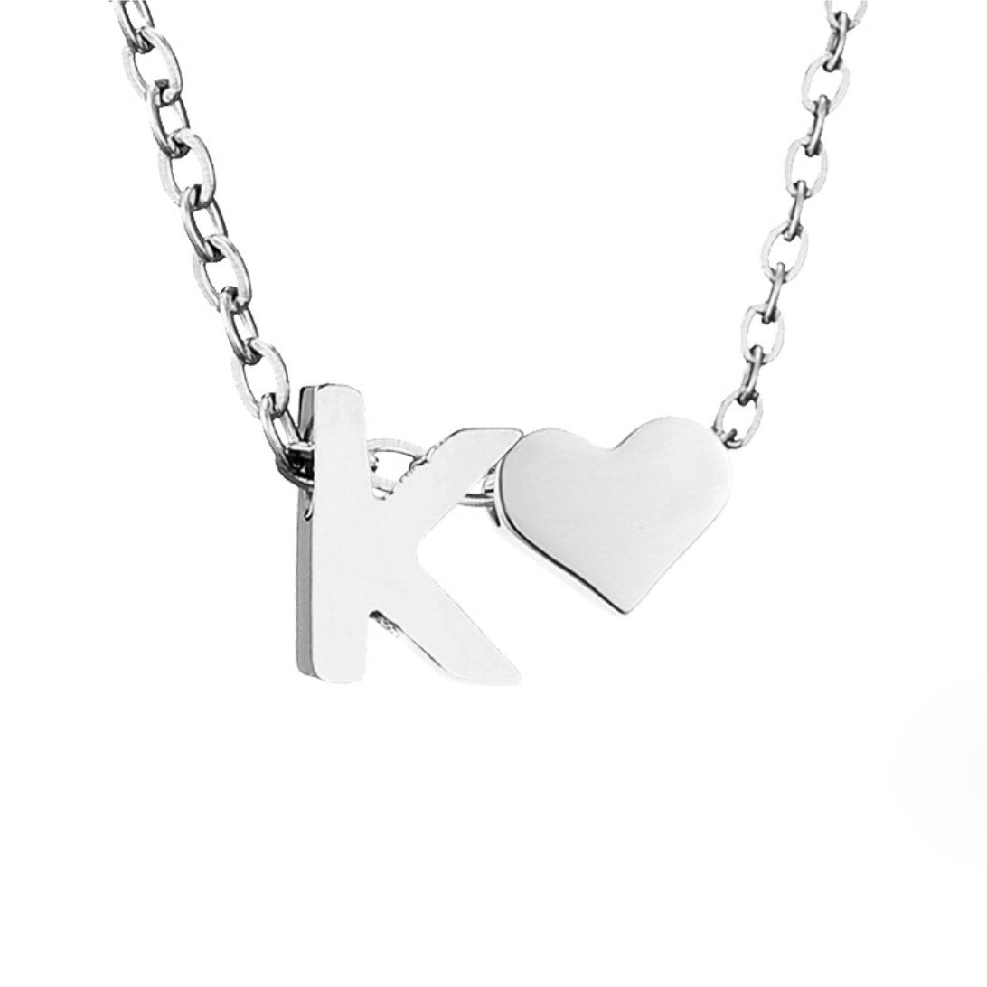 Forever Love & Letter Silber Halskette