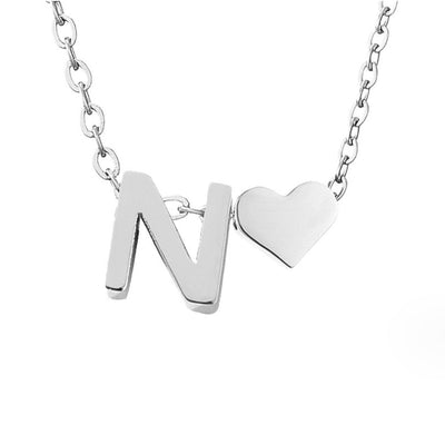 Forever Love & Letter Silber Halskette