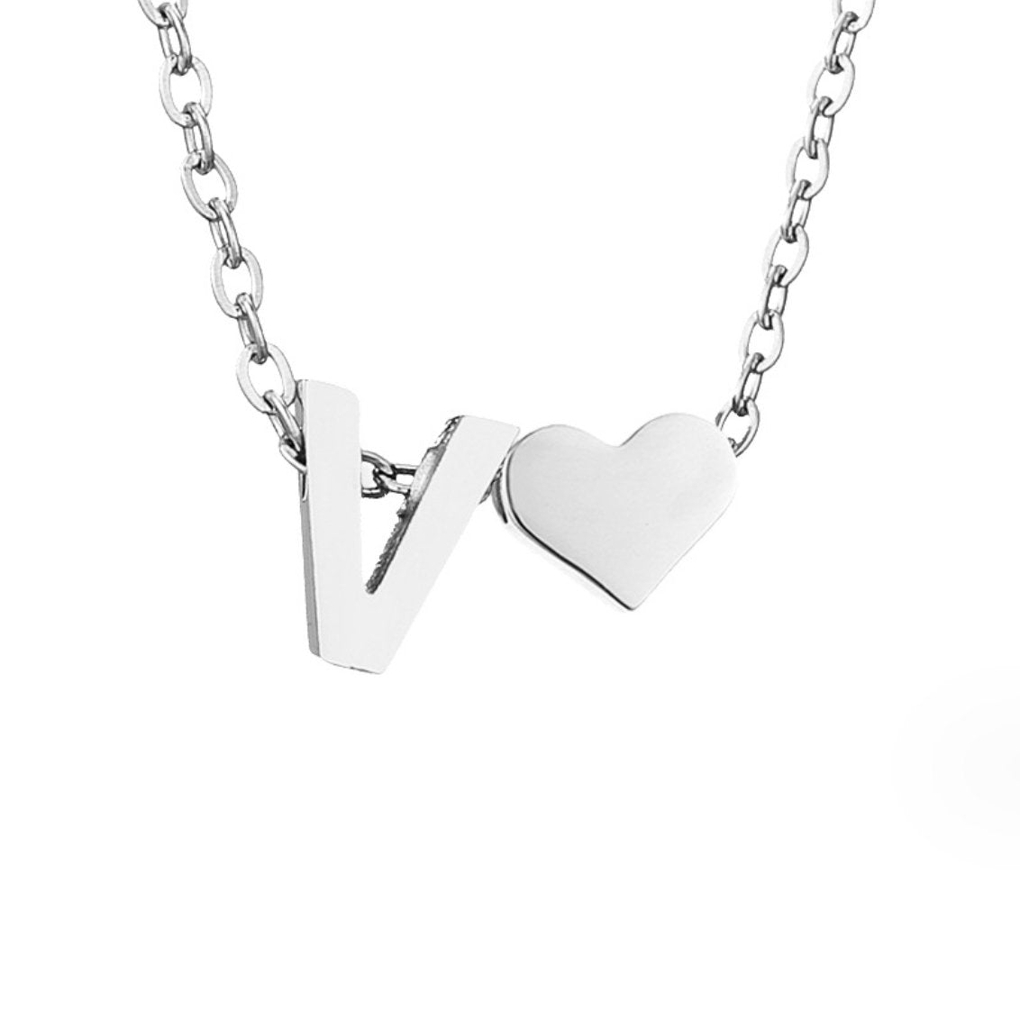 Forever Love & Letter Silber Halskette