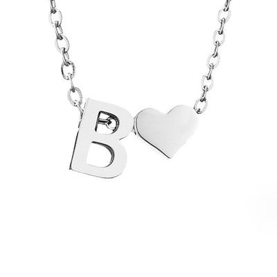 Forever Love & Letter Silber Halskette
