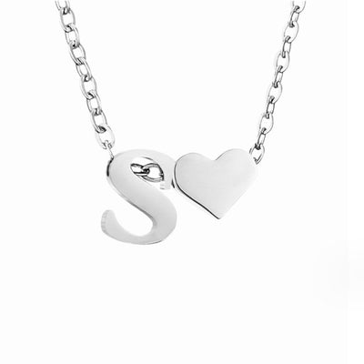 Forever Love & Letter Silber Halskette