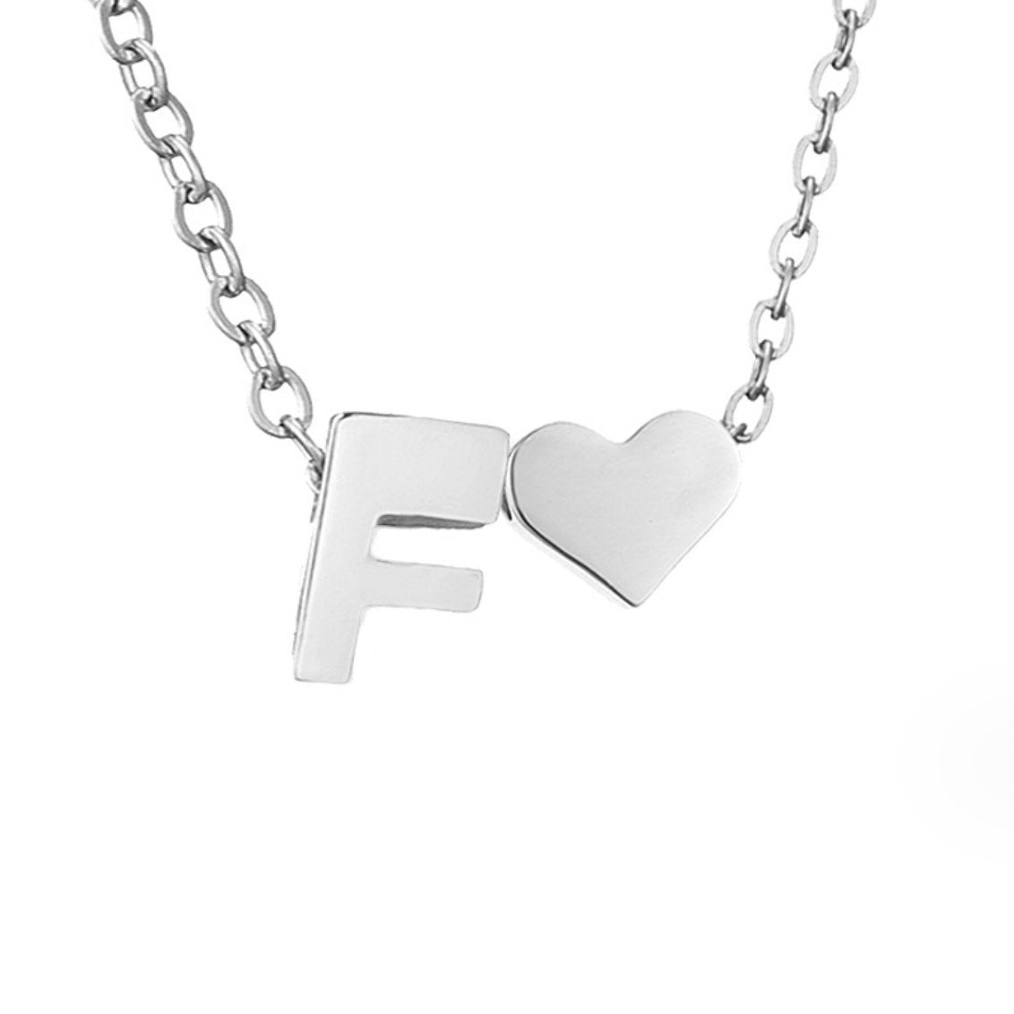 Forever Love & Letter Silber Halskette