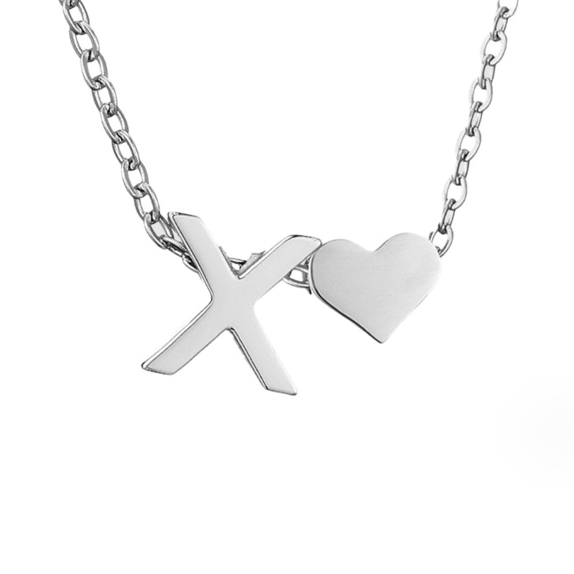 Forever Love & Letter Silber Halskette