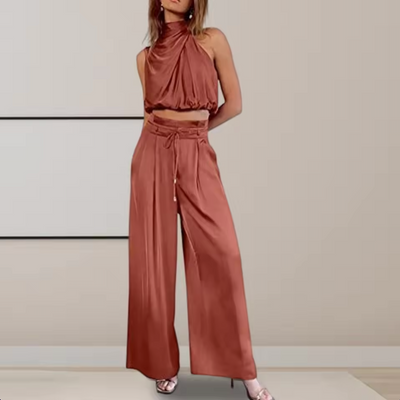 Khaela – Elegantes zweiteiliges Satin-Set