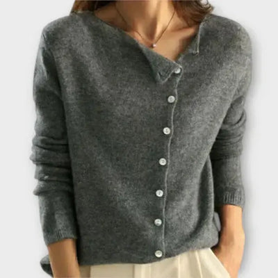 Paige – Weicher Cardigan mit asymmetrischer Knopfleiste