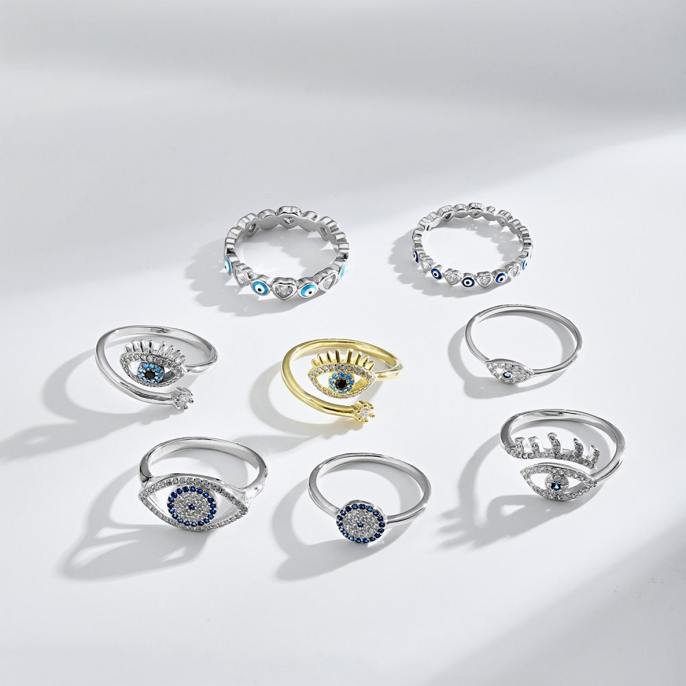 Toba Evil Eye Ring - Sterling Silber