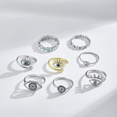 Giselle Evil Eye Ring - Sterling Silber und Zirkon