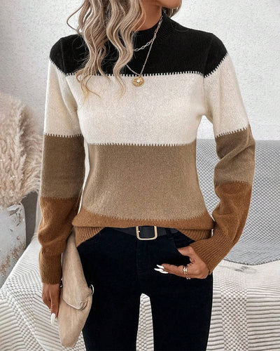 WARME STRICKPULLI MIT FARBBLÖCKEN