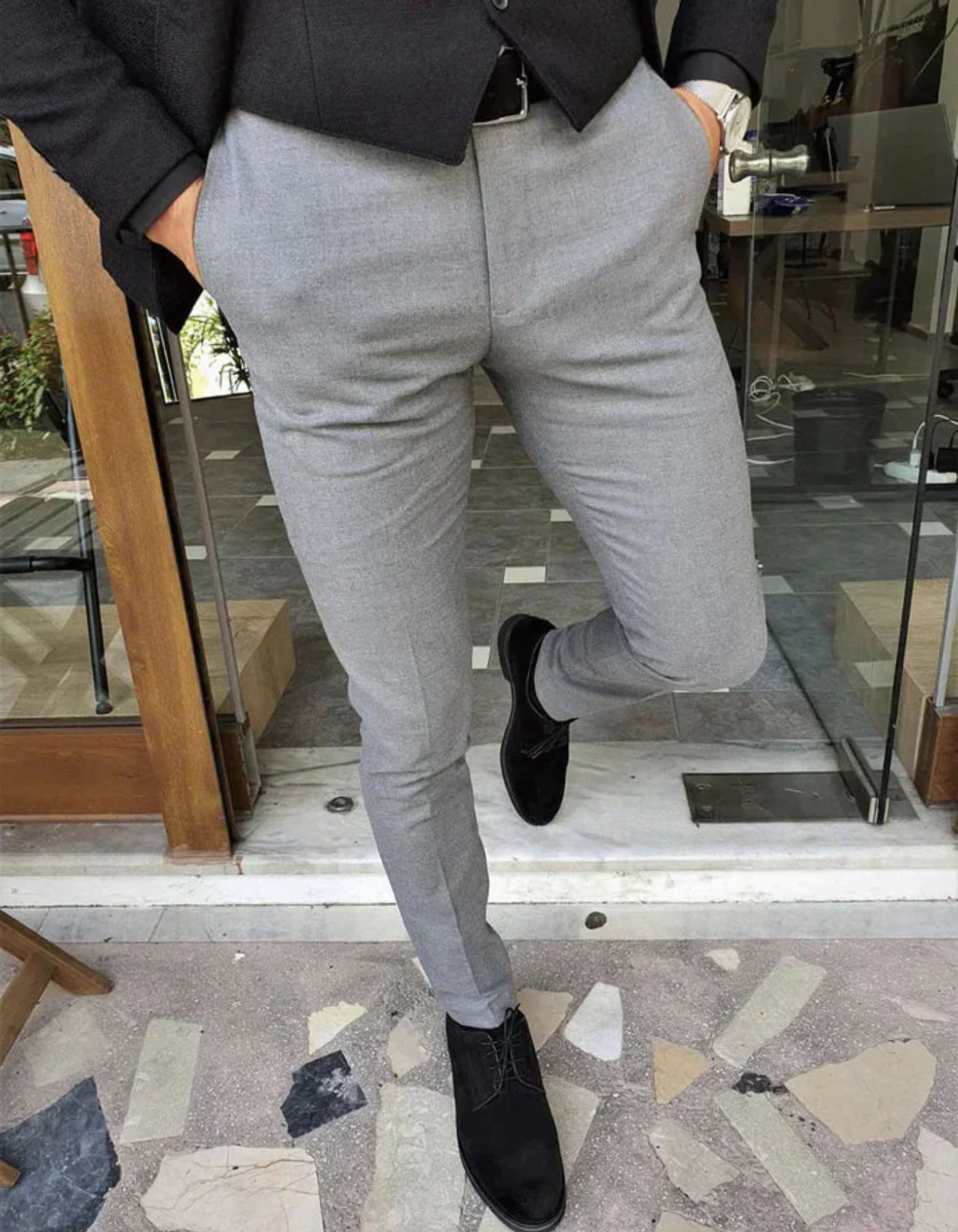 Regulus | Herren Chino Hose | Schwarz Stoffhose